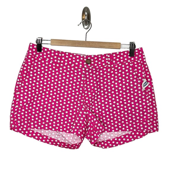 Old Navy Seashell Print Shorts Pink Womens 4 Twill Chino Midrise Beach - Picture 1 of 8